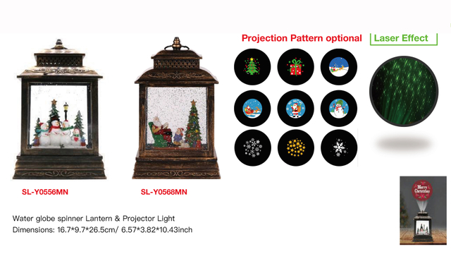 亚克力 提灯造型水灯 投影灯 雪人唱诗班 / 圣诞老人和小孩 SR - 21