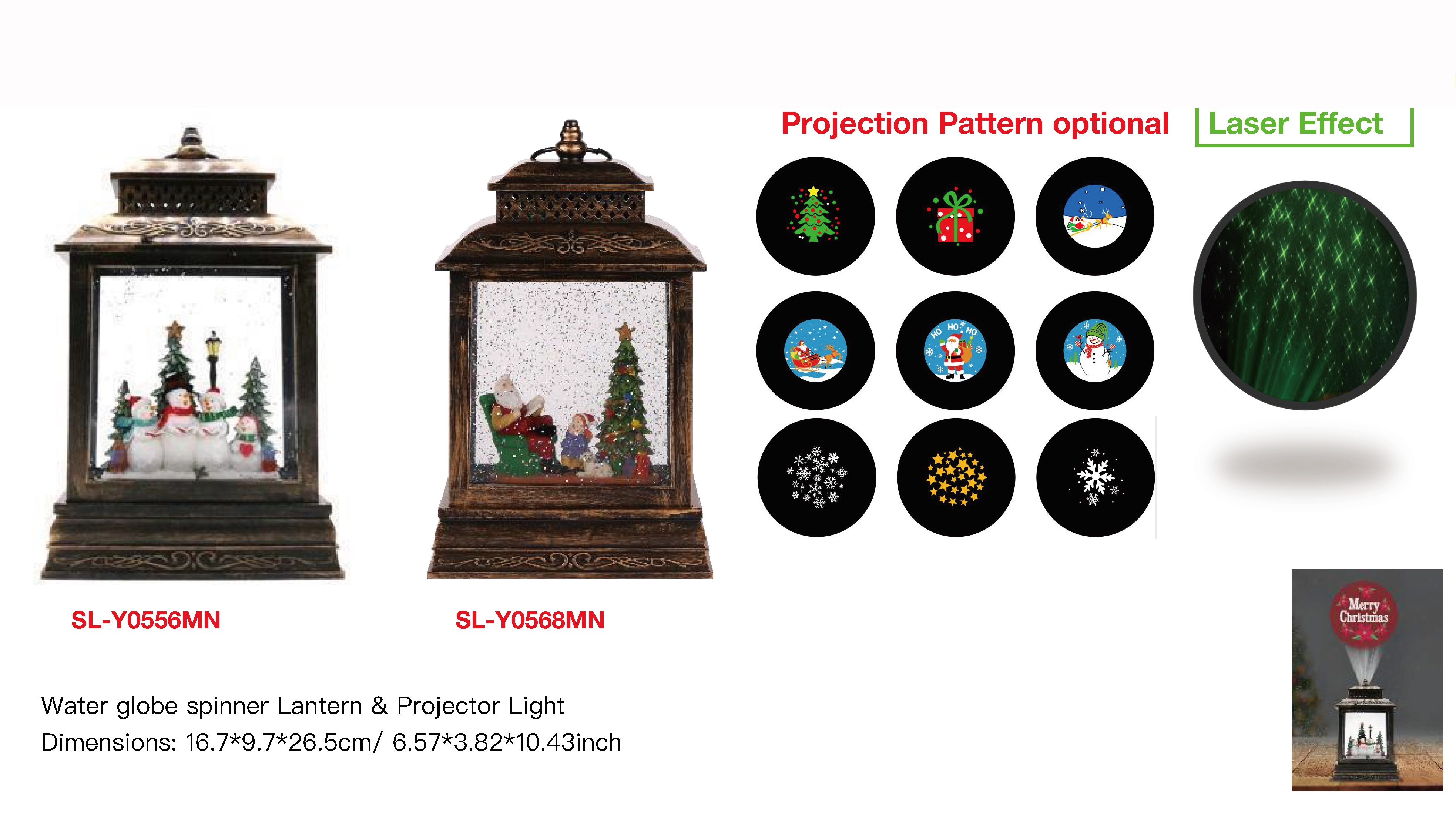 亚克力 提灯造型水灯 投影灯 雪人唱诗班 / 圣诞老人和小孩 SR - 21