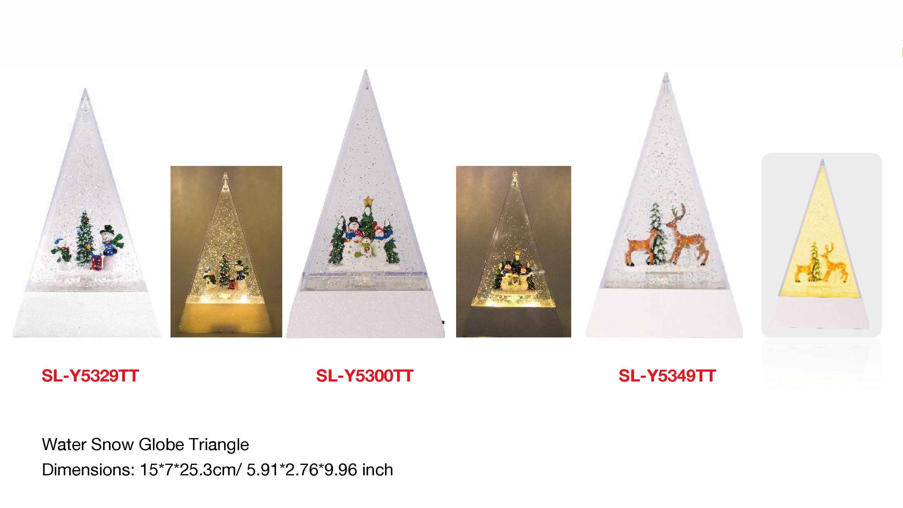 丙烯酸三角形水灯笼雪人/驯鹿SR -115