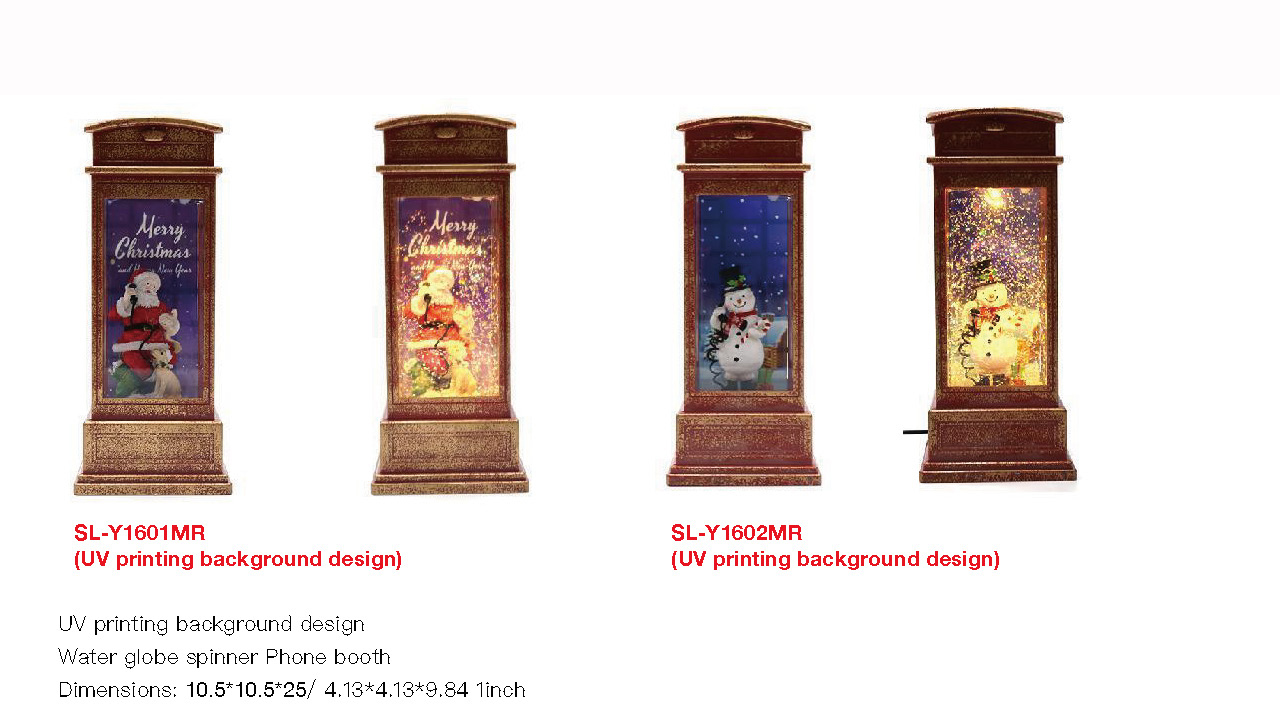 亚克力水 电话亭造型水灯 圣诞老人/雪人Uy印刷背景设计SR - 98