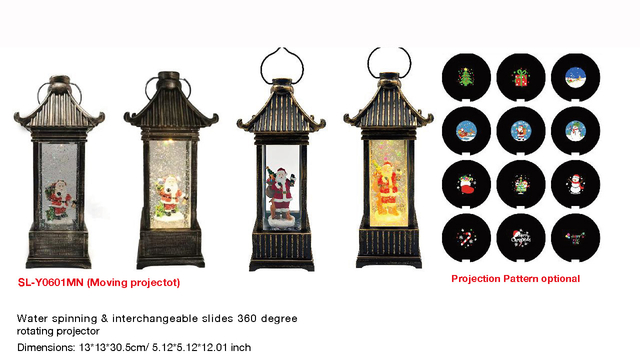 亚克力 亭子造型水灯 360 度旋转 投影灯 圣诞老人 SR - 60