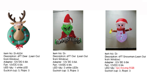 鹿、猫头鹰、雪人充气灯 - 69