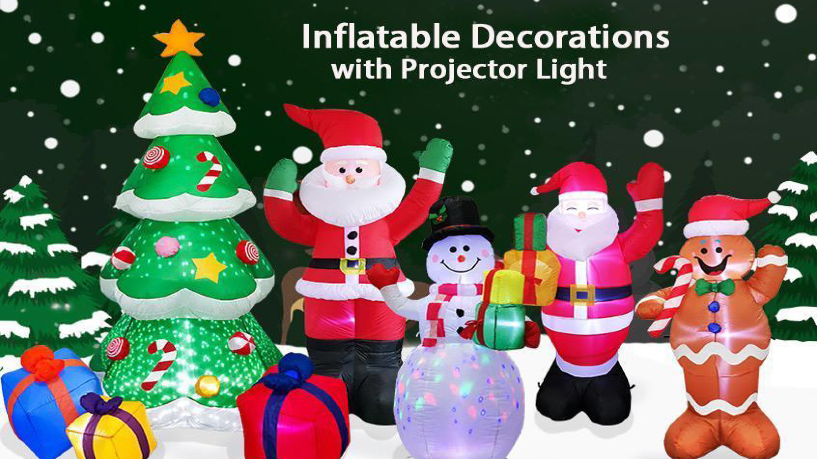 带投影灯的充气装饰品