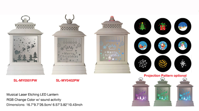 室内装饰音乐激光蚀刻 LED 灯笼 - 27