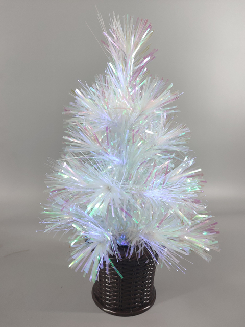 圣诞白色幻彩光纤树