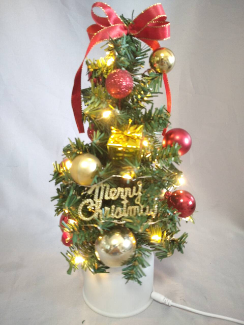 红色30厘米旋转迷你圣诞树