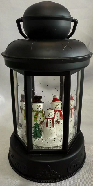 图案上的小圆柱灯 + 5 pcs雪人室内装饰