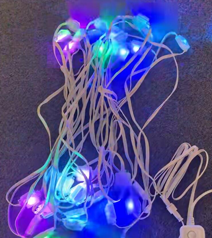 幻想屋顶边缘照明-5054 RGB颜色改变LED，带有方形镜头外壳和内置IC控制板，用于动态室外重点照明