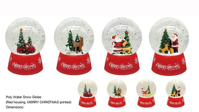 亚克力 水球灯 红色皮卡/驯鹿/圣诞老人和驯鹿 SR - 129