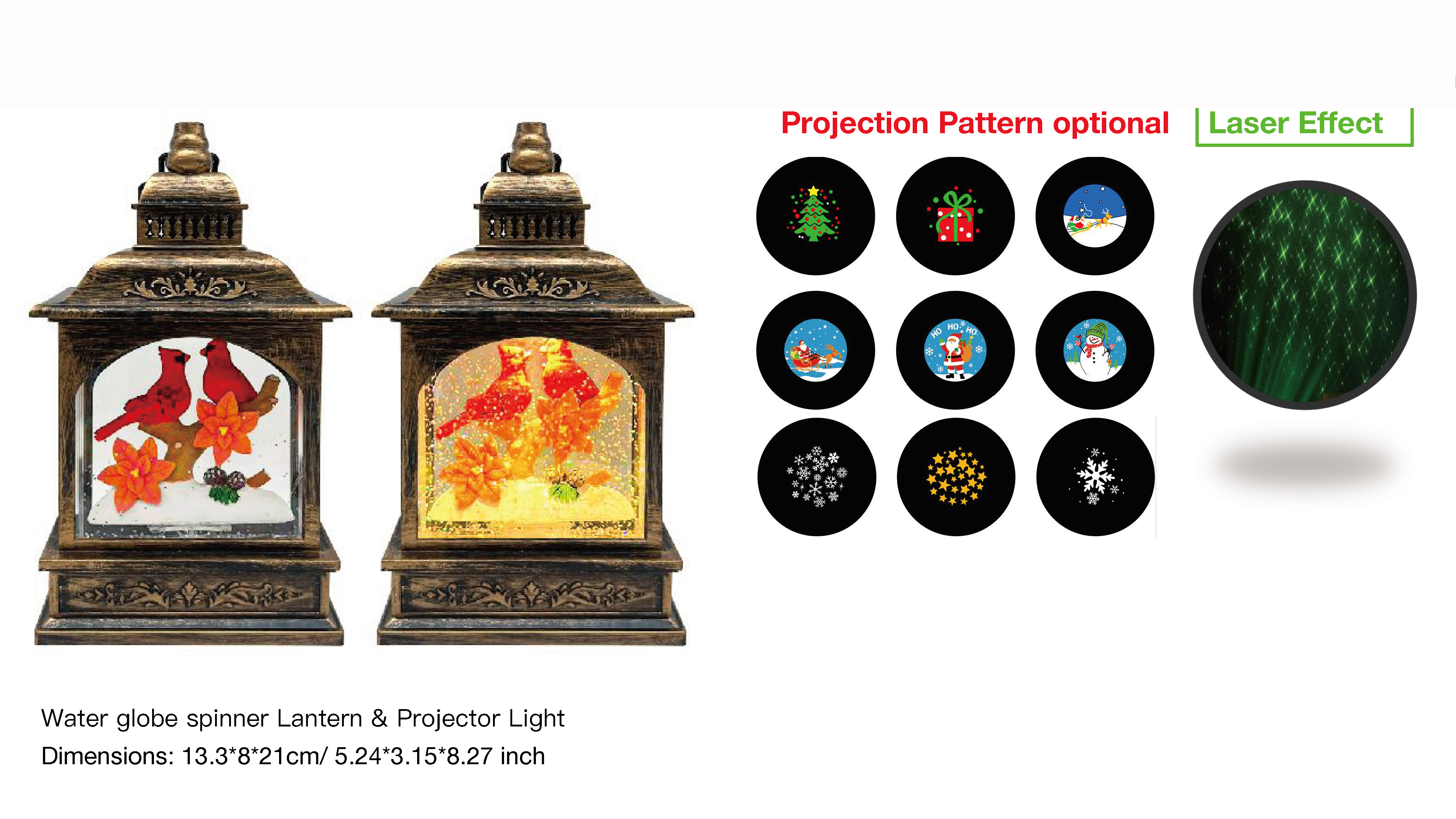 亚克力 提灯造型水灯 投影灯 两只知更鸟 SR - 29