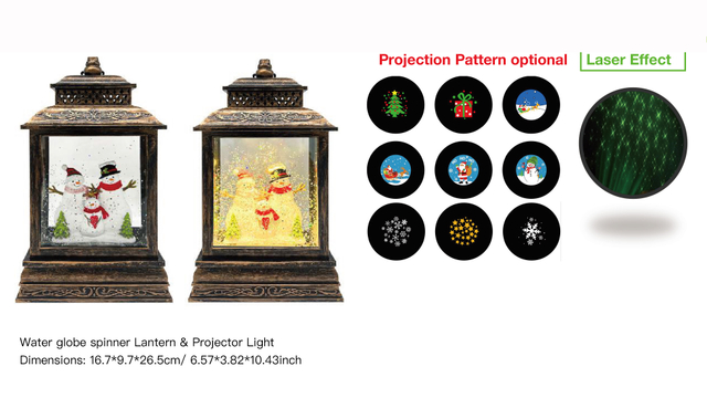 亚克力 提灯造型水灯 投影灯 雪人家庭 SR - 12