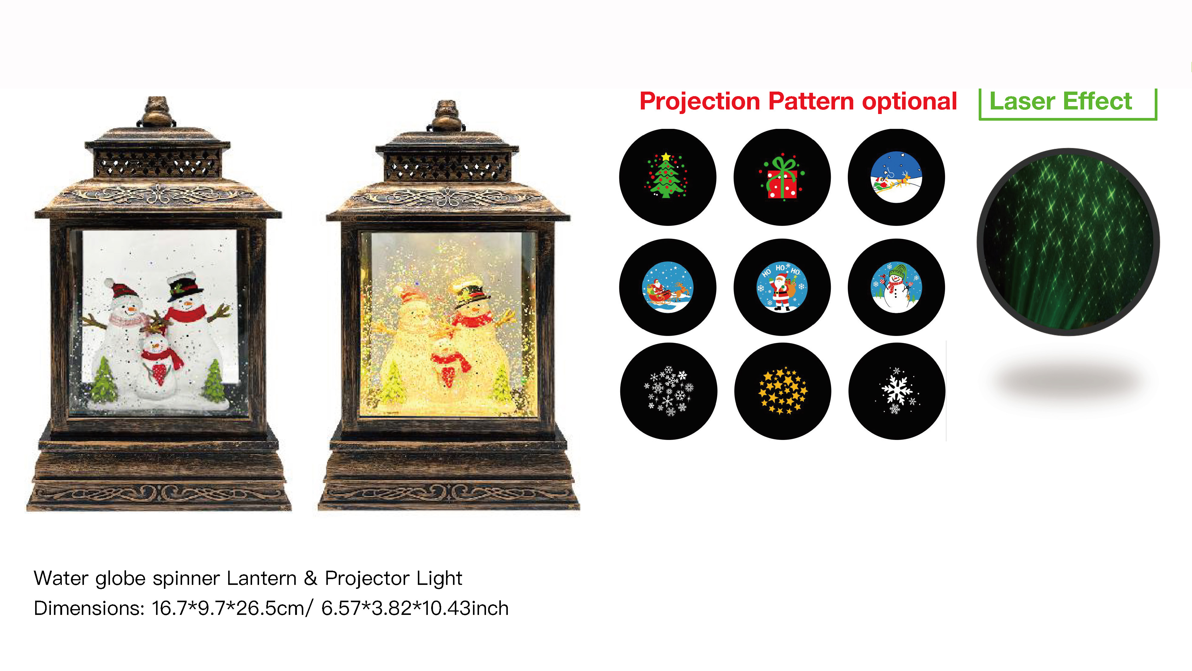 亚克力 提灯造型水灯 投影灯 雪人家庭 SR - 12