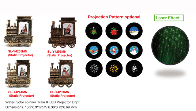 亚克力 火车头造型水灯 LED 投影灯 圣诞老人/雪人 SR - 66