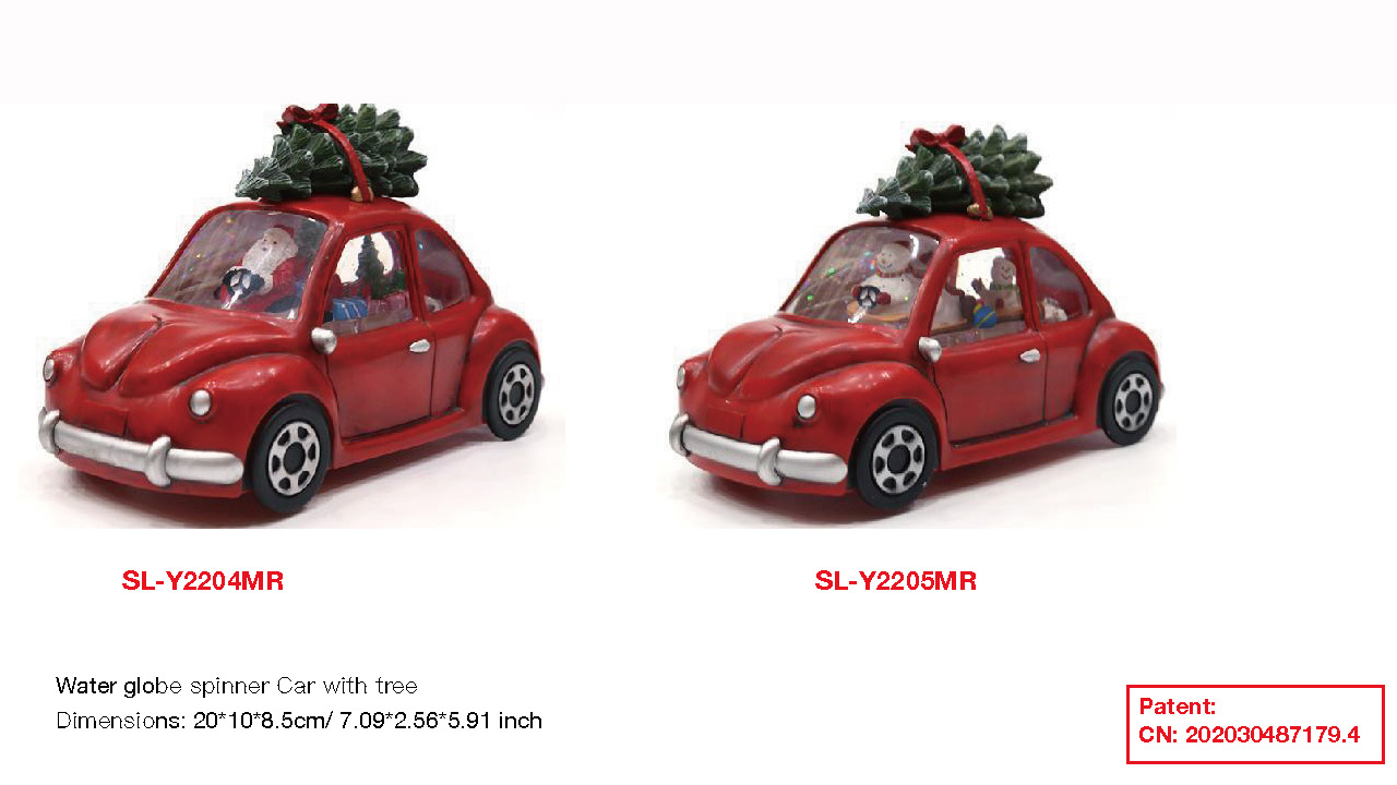 亚克力 红色小汽车造型水灯（带圣诞树） 圣诞老人/雪人 SR - 100