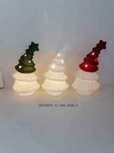 陶瓷绿色/白色/红色圣诞树 - 11