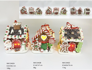 黏土造型圣诞老人/带灯的姜饼人 - 41