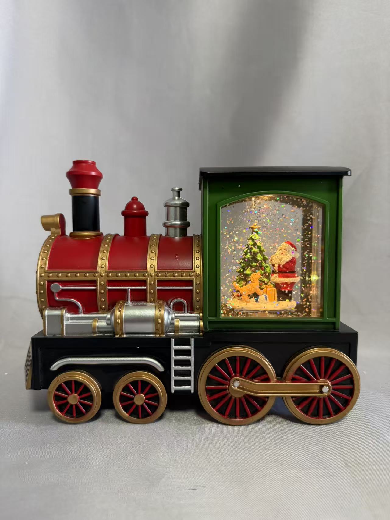 新的迷你火车形装饰灯 - 塑料和树脂结构，带有1个温暖的白色LED灯泡，可爱的怀旧设计