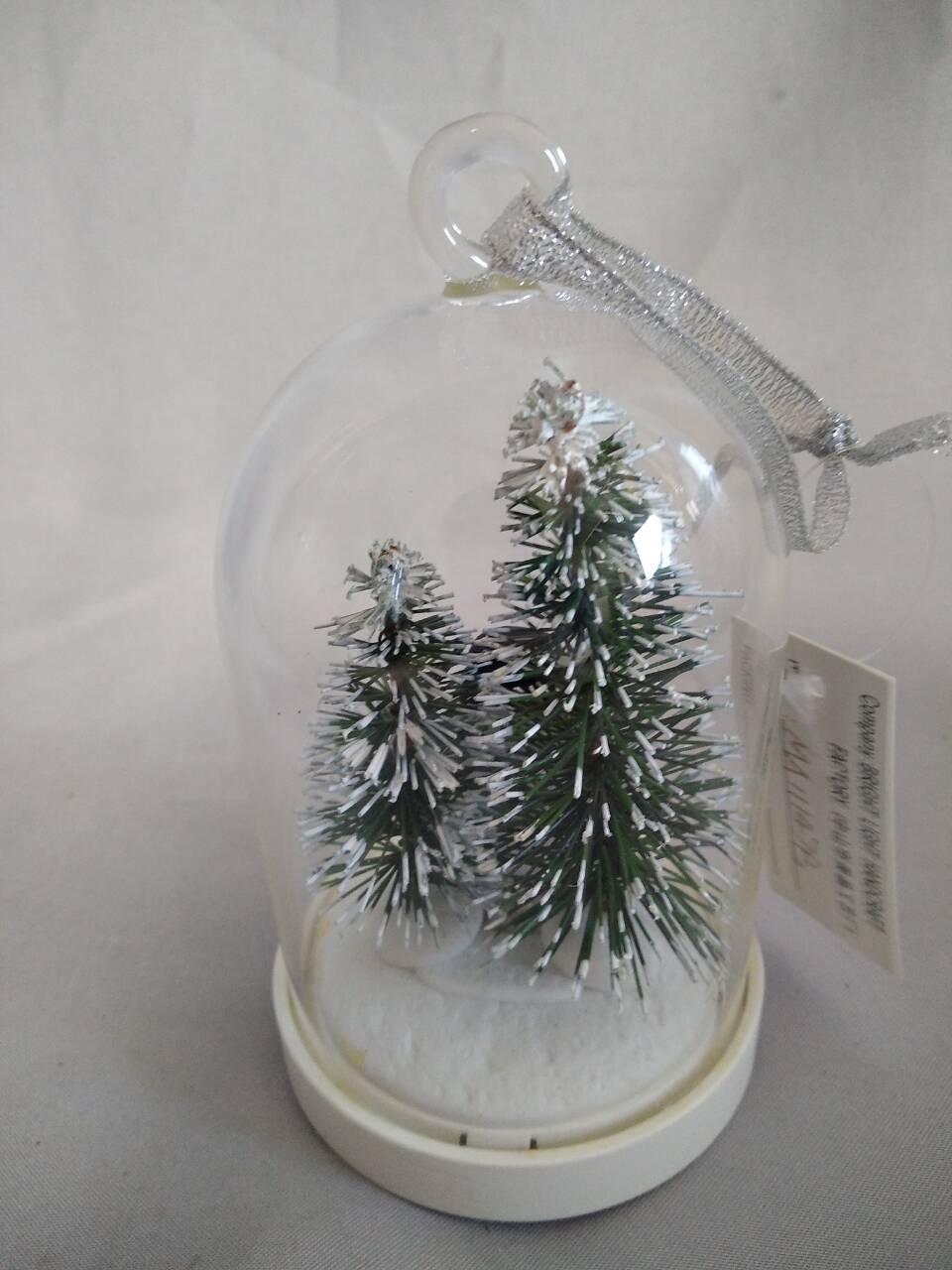 附魔玻璃圆顶圣诞树和雪人装饰品，带有10个领导的铜线温暖白色灯|手工吹玻璃雪球样式装饰