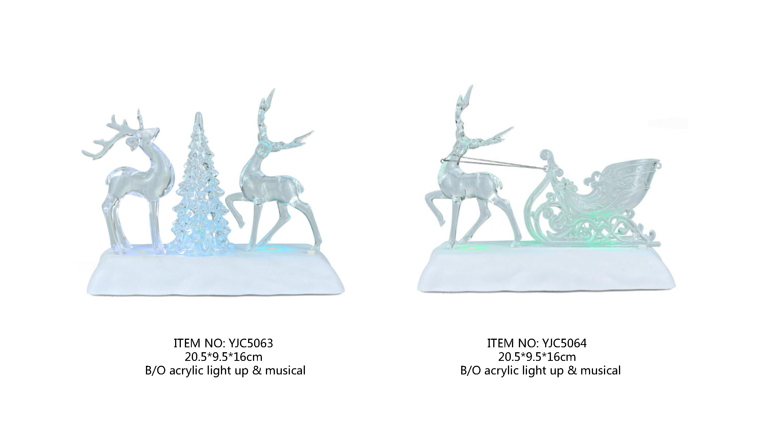 丙烯酸RGB水晶灯驯鹿和树/驯鹿和雪橇SJ-29