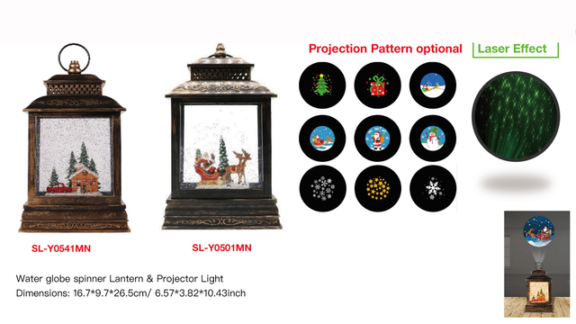 亚克力 提灯造型水灯 投影灯 红色皮卡和房子 / 圣诞老人和驯鹿 SR - 20