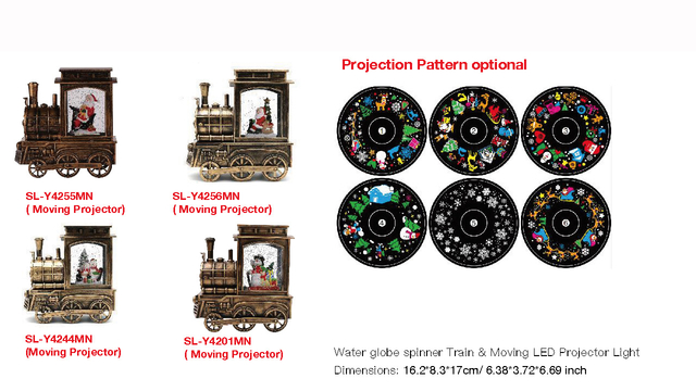 亚克力 火车头造型水灯 LED投影灯 雪人/圣诞老人 SR - 68