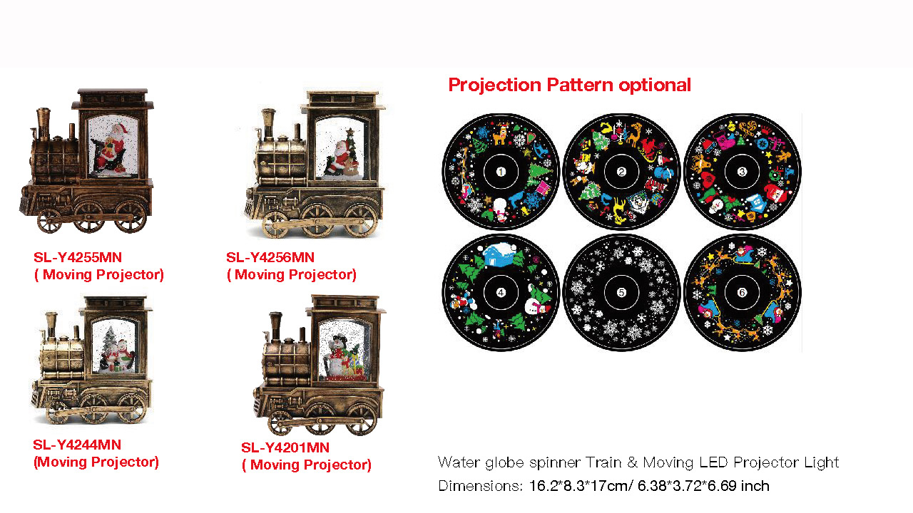 亚克力 火车头造型水灯 LED投影灯 雪人/圣诞老人 SR - 68