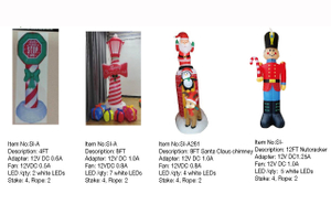 圣诞老人烟囱和胡桃夹子充气 LED 灯