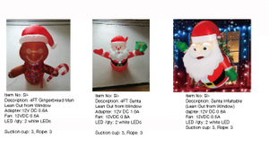 姜饼人和圣诞老人​​充气灯 - 70