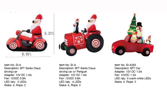 圣诞老人&汽车充气灯