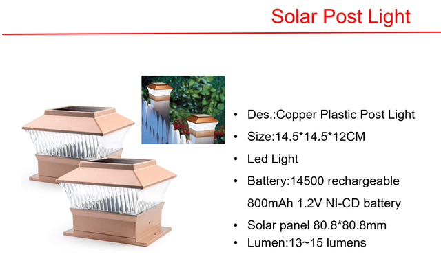 太阳能 LED 铜塑料邮政和地址标志灯