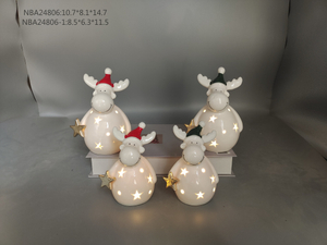 瓷质驯鹿配红色/黑色帽子金星 - 28