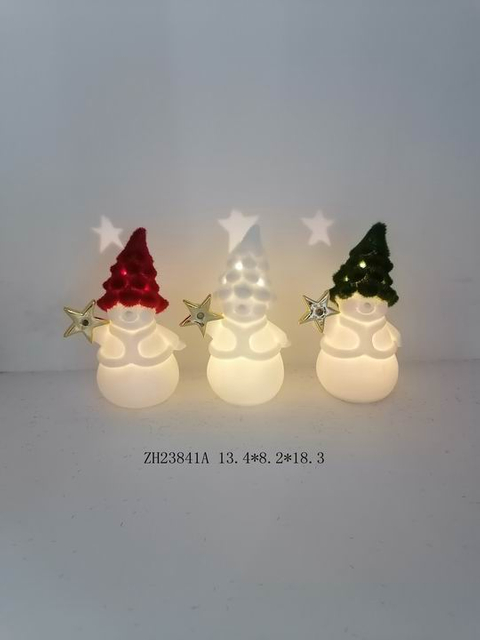 陶瓷小红/白/绿圣诞老人带星星 - 2