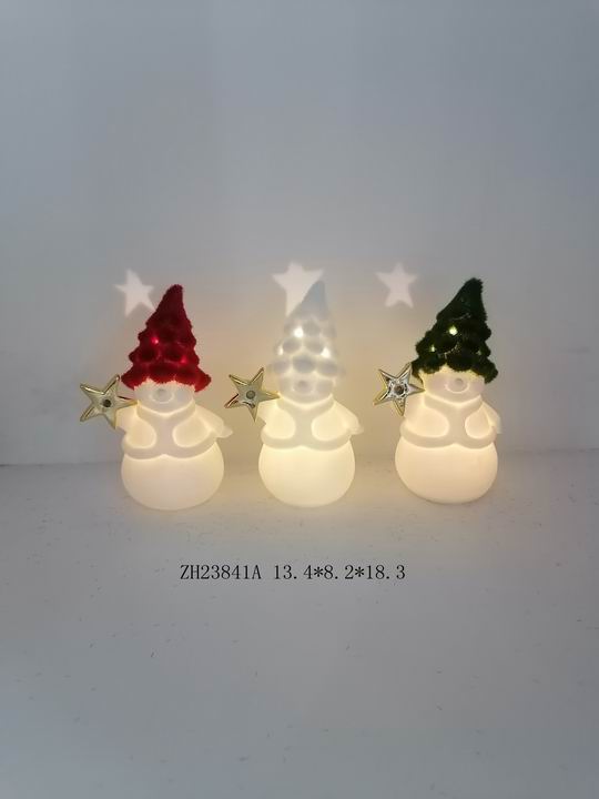 陶瓷小红/白/绿圣诞老人带星星 - 2