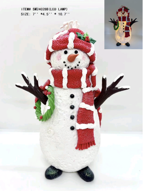 黏土造型 雪人戴围巾 暖白灯光 - 14