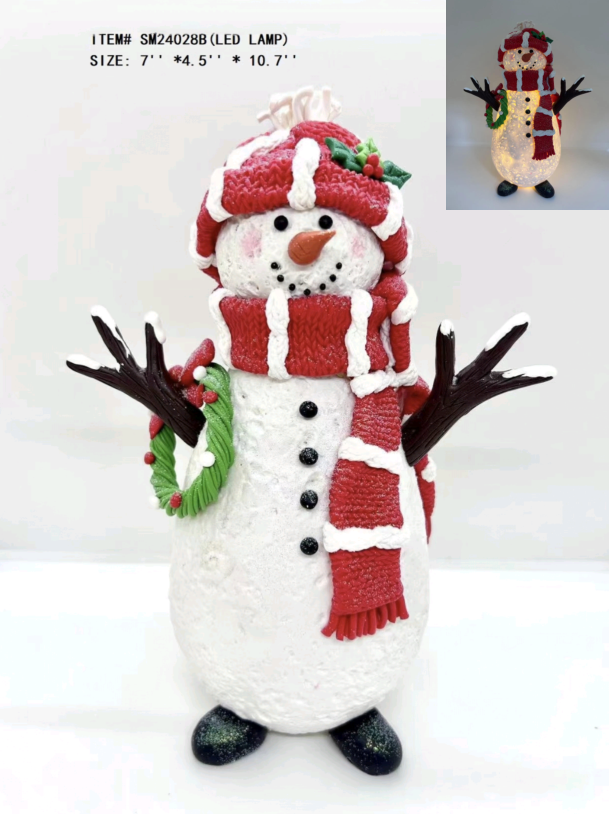 黏土造型 雪人戴围巾 暖白灯光 - 14