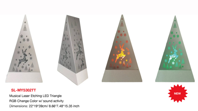 室内装饰 音乐激光蚀刻 LED 三角形 - 26