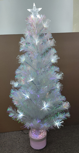 圣诞白色幻彩光纤树+顶星