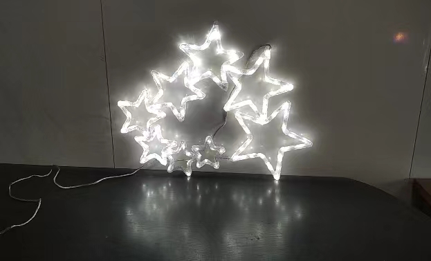 8个PCS刷5点的星星，带有128个白色LED灯和8个功能控制器