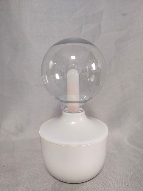 闪烁的火焰形状的7色情绪灯，带有透明玻璃阴影，电池/USB动力，舒适的装饰夜灯