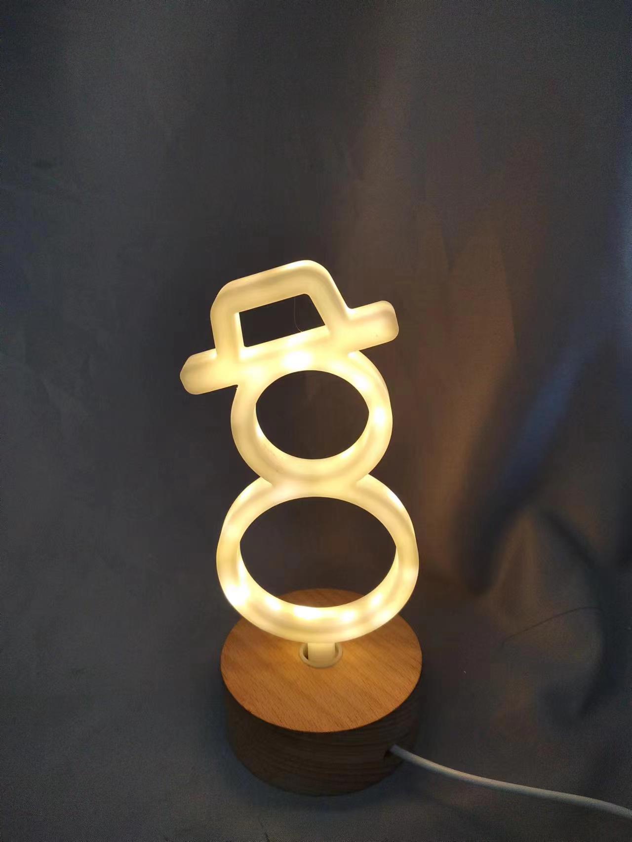 基于木制的雪人创意灯