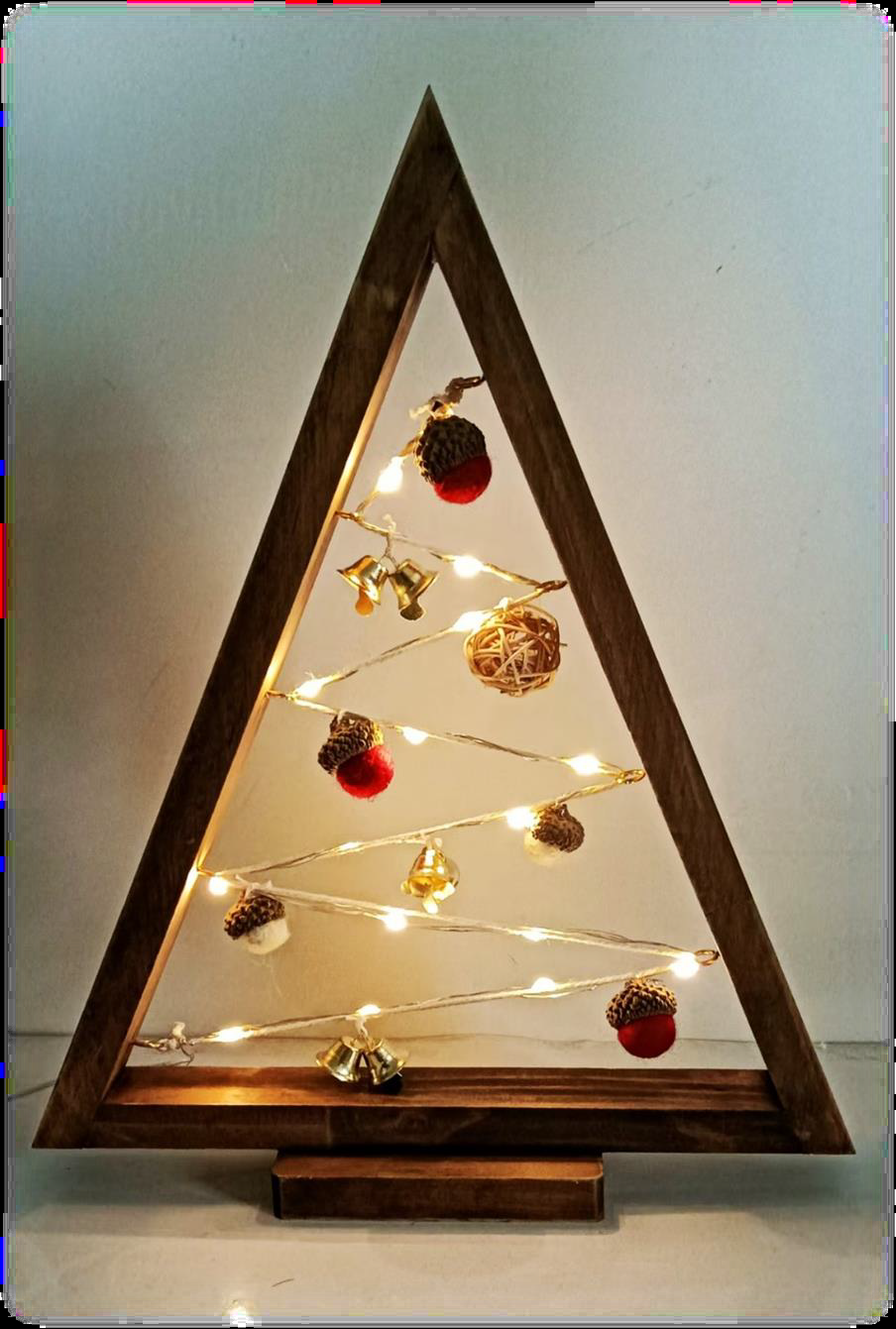 五角星灯串 木头三角圣诞灯