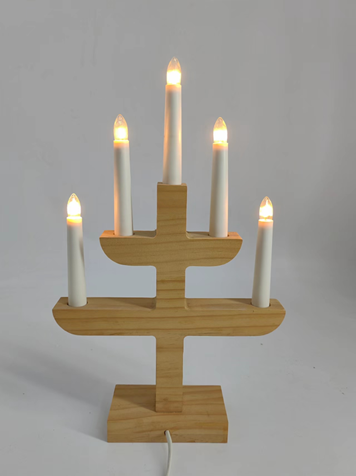 5 LED木制蜡烛桥灯 1