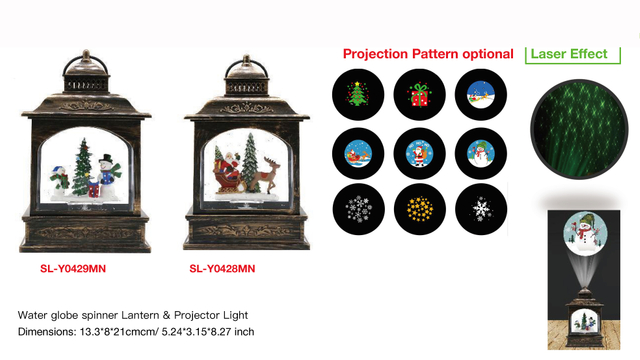 亚克力 提灯造型水灯 雪人和礼物/圣诞老人和驯鹿 SR - 36
