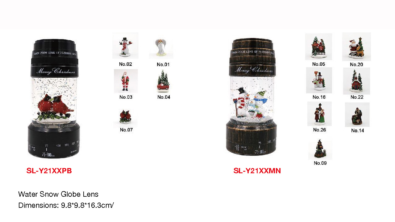 亚克力 相机镜头造型水灯 两只知更鸟/雪人家庭 SR - 110