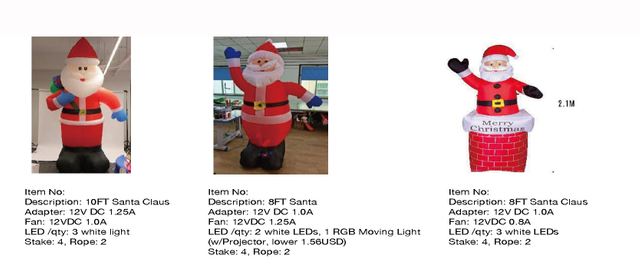  8,10 英尺圣诞老人充气灯