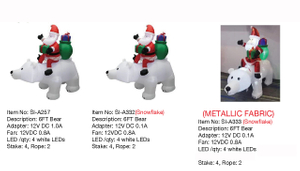 熊和圣诞老人​​充气 LED 灯