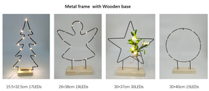 铁架造型+木头底座灯