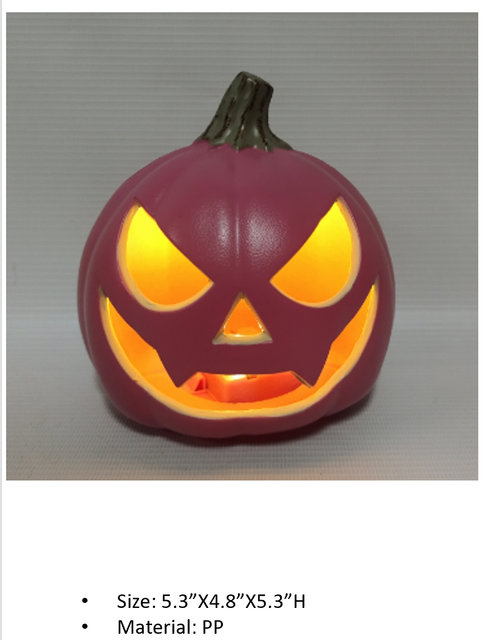 PP 5in 紫色柱南瓜灯模型