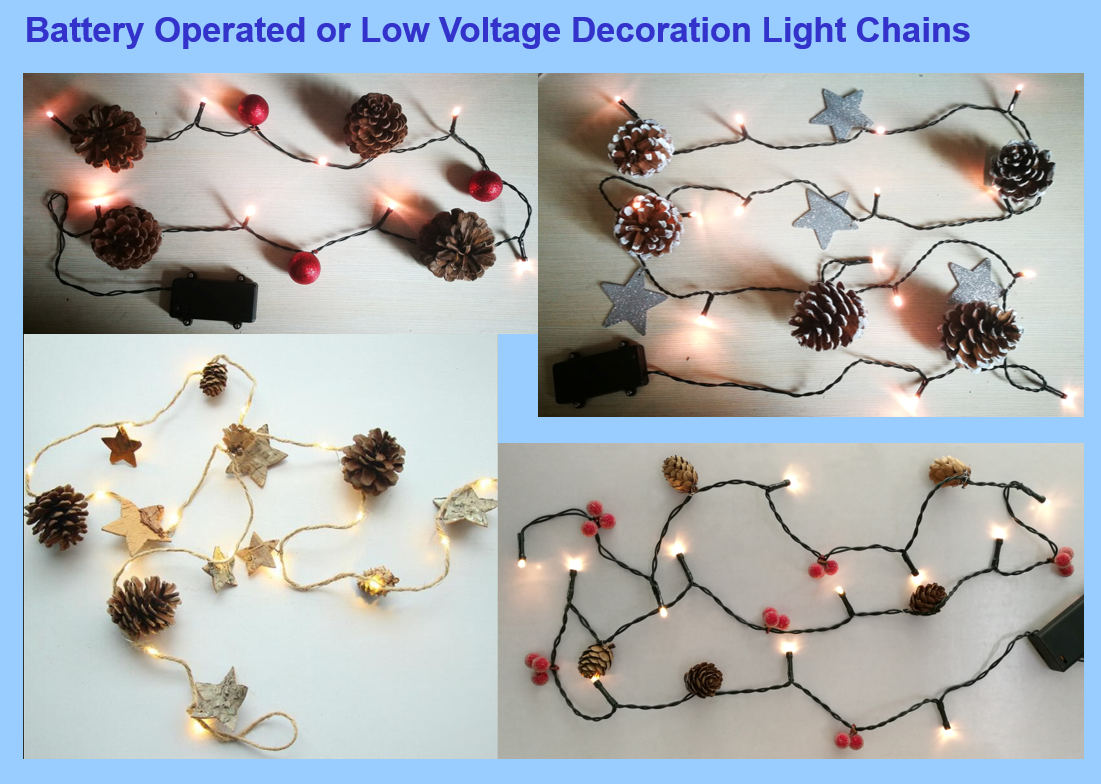 圣诞松果装饰灯串