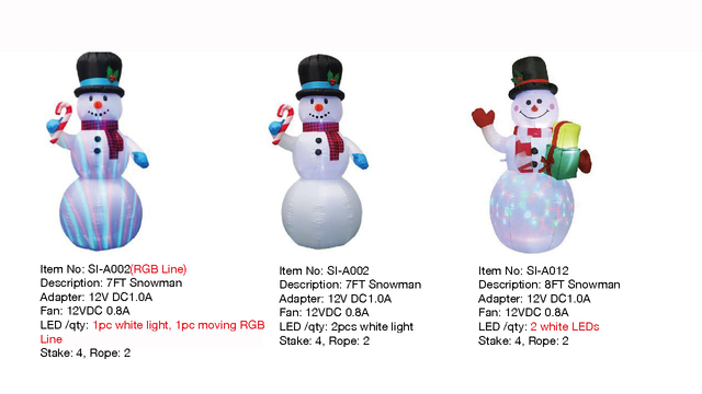 7FT,8FT雪人充气灯